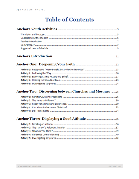 Anchors Youth Activities (Curriculum Download)